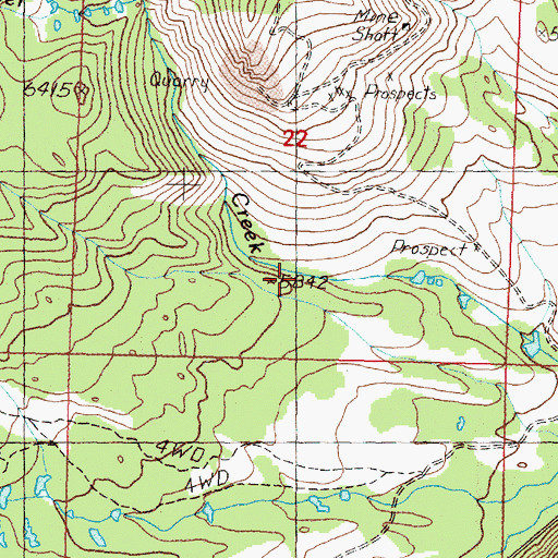 Topographic Map of Moonlight Mine, MT