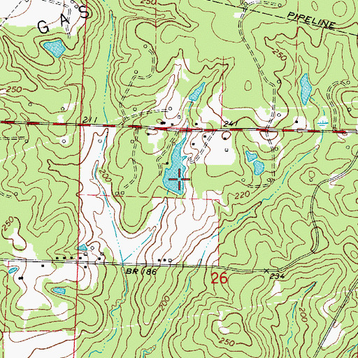 Topographic Map of Davis Lake Dam, AR
