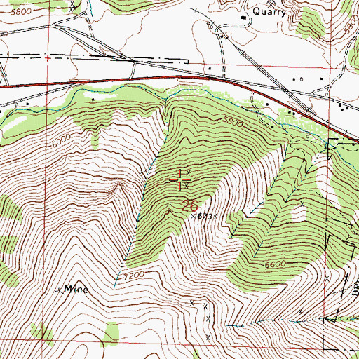 Topographic Map of SE NW Section 26 Mine, MT