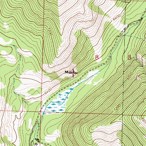 Topographic Map of Foster Creek Mine, MT
