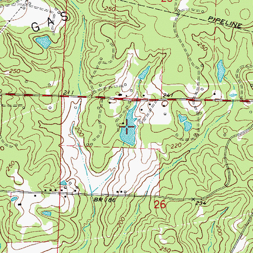 Topographic Map of Davis Lake, AR