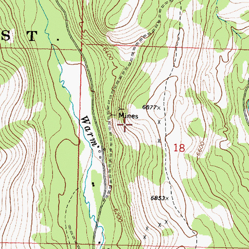 Topographic Map of Lucky Blue Mine, MT