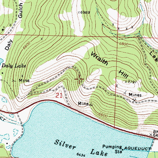 Topographic Map of SW NW Section 21 Mine, MT