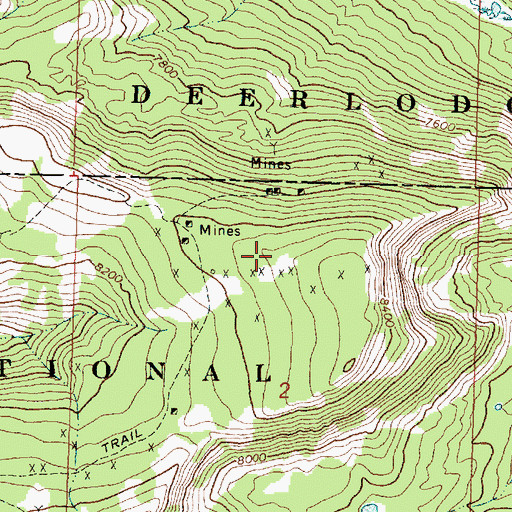Topographic Map of NW NE Section 2 Mine, MT