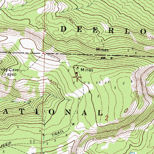 Topographic Map of NW NW Section 2 Mine, MT