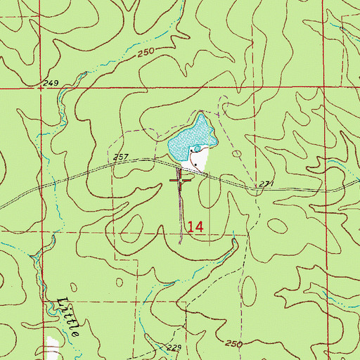 Topographic Map of Studdard Lake Dam, AR