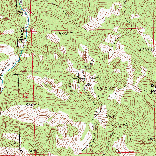 Topographic Map of War Eagle Mine, MT