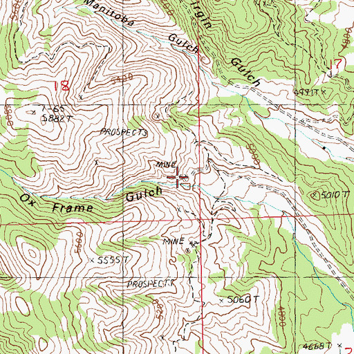 Topographic Map of Gilt Edge Mine, MT