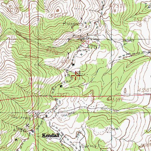 Topographic Map of Kendall Venture Mine, MT