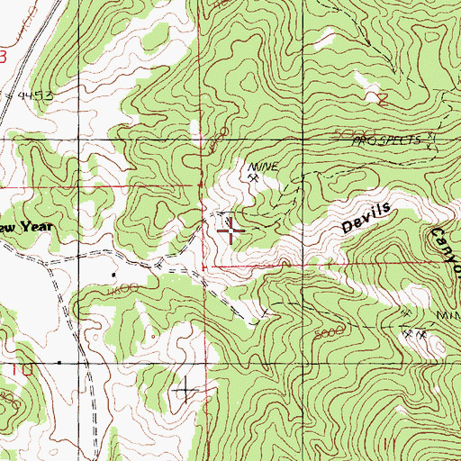Topographic Map of Devils Canyon Number 2 Mine, MT