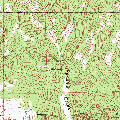 Topographic Map of Pyramid Creek Mine, MT