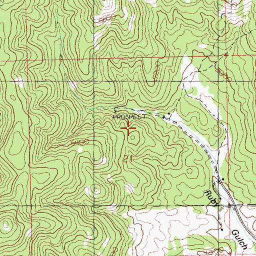 Topographic Map of Ruby Gulch Mine, MT