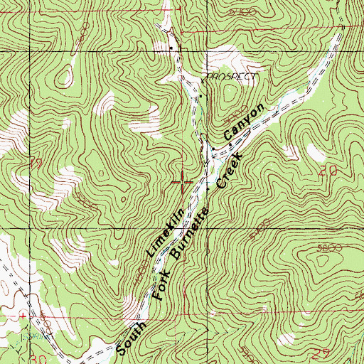 Topographic Map of Limekiln Canyon Mine, MT