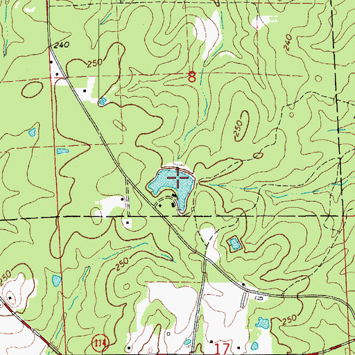 Topographic Map of Lake Elrod Dam, AR