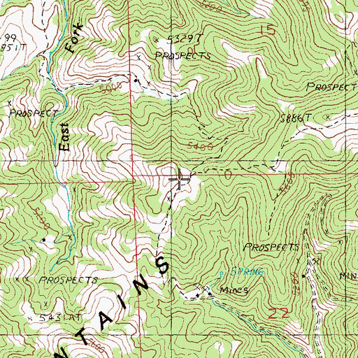 Topographic Map of East Fork Creek Number 1 Mine, MT