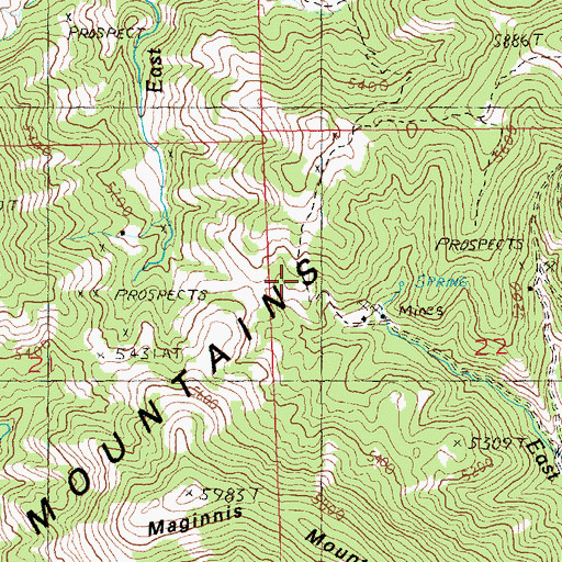 Topographic Map of East Fork Creek Number 2 Mine, MT