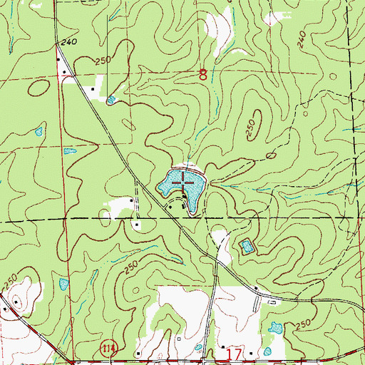 Topographic Map of Lake Elrod, AR