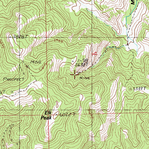 Topographic Map of Old Glory Mine, MT