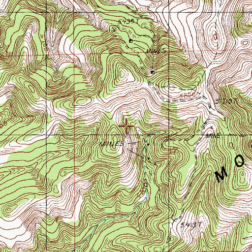 Topographic Map of Ross Pass Number 2 Mine, MT