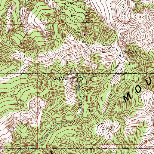 Topographic Map of Two Lady Number 16 Mine, MT