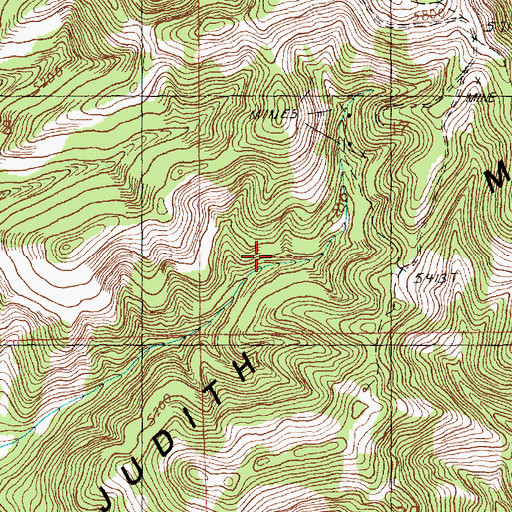 Topographic Map of Brickyard Creek Mine, MT