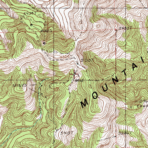 Topographic Map of Two Lady Number 7 Mine, MT