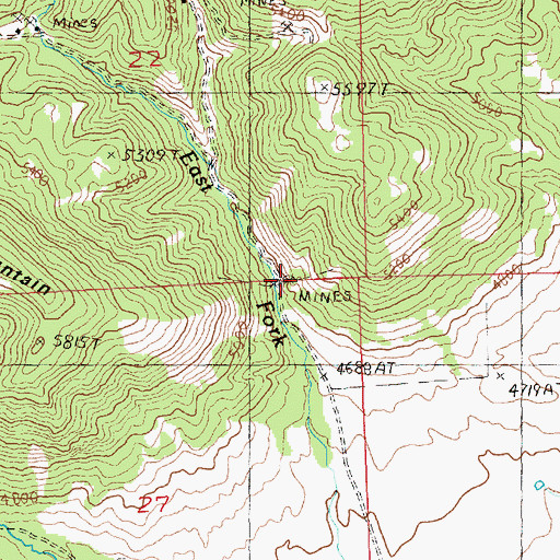 Topographic Map of East Fork Number 5 Mine, MT