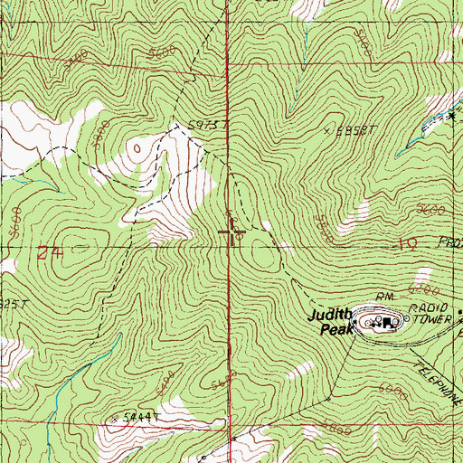 Topographic Map of Verde Mine, MT