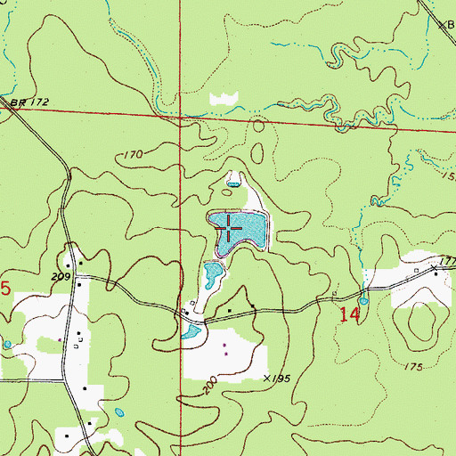 Topographic Map of Clements Pond, AR