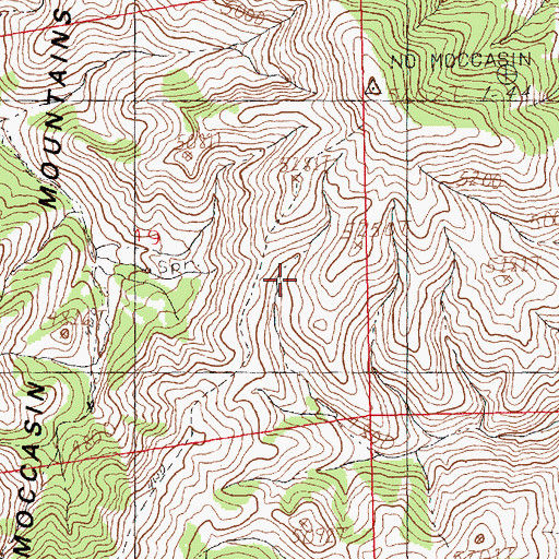 Topographic Map of Dog Creek Number 1 Mine, MT