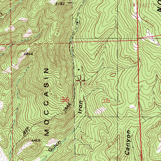 Topographic Map of Jack Lund Mine, MT