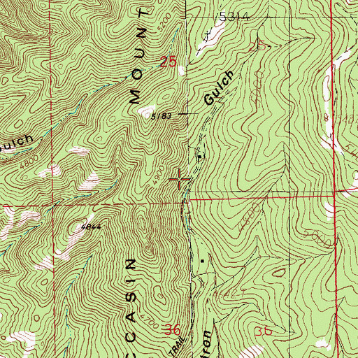Topographic Map of Iron Gulch Number 2 Mine, MT