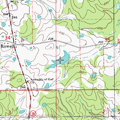 Topographic Map of Kesterson Lake, AR
