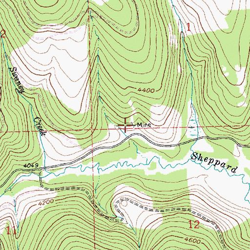 Topographic Map of Yukon Mine, MT