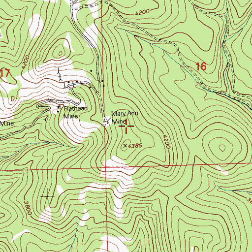 Topographic Map of Mary Ann Mine, MT