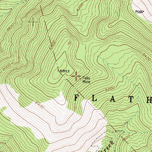 Topographic Map of Felix Mine, MT