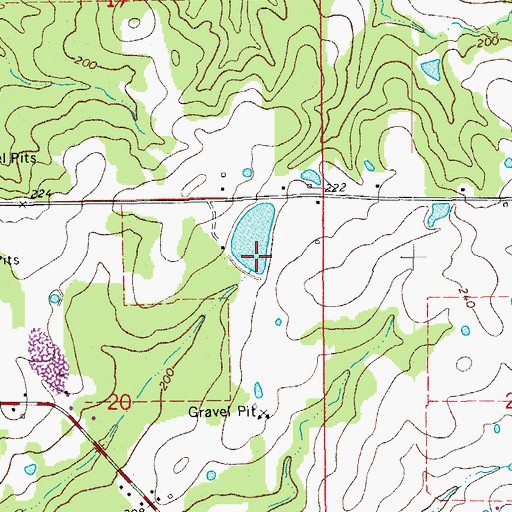 Topographic Map of Schultz Lake Dam, AR