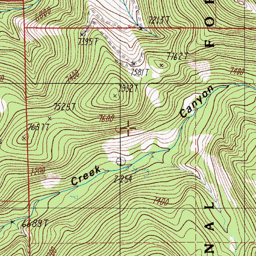 Topographic Map of Sept Morn Mine, MT