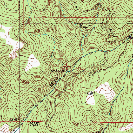 Topographic Map of Mica Creek Mine, MT
