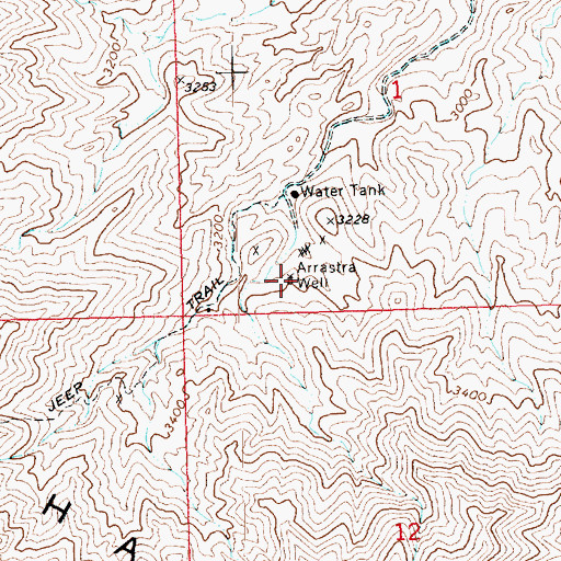 Topographic Map of Arrastra Well, AZ