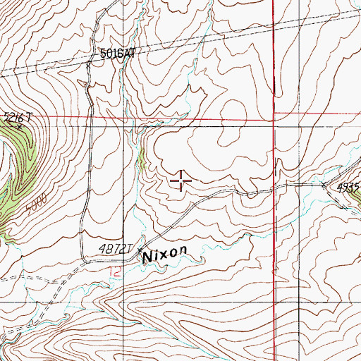 Topographic Map of Horseshoe/Nixon Glch Mine, MT