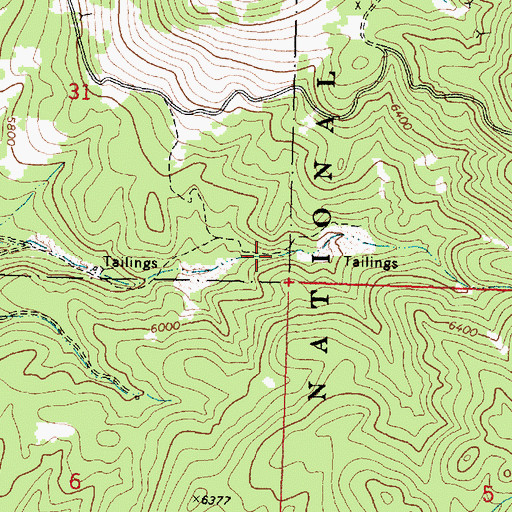 Topographic Map of Douglas Creek Mine, MT