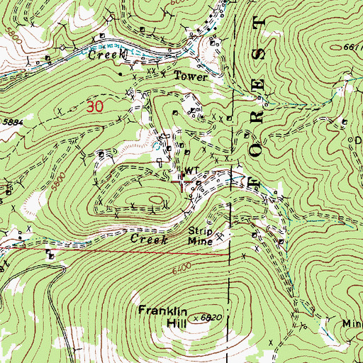Topographic Map of Algonquin Mine, MT