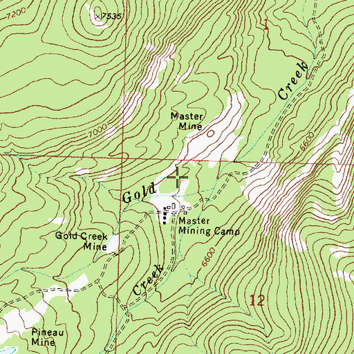 Topographic Map of Master Mine, MT
