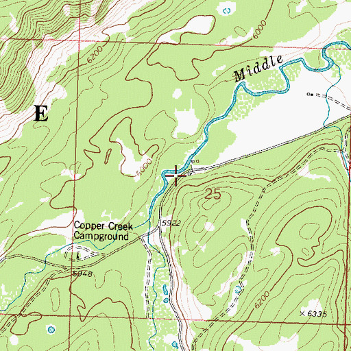 Topographic Map of Moose Lake Mine, MT