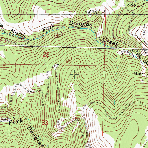 Topographic Map of Middle Fork Mine, MT