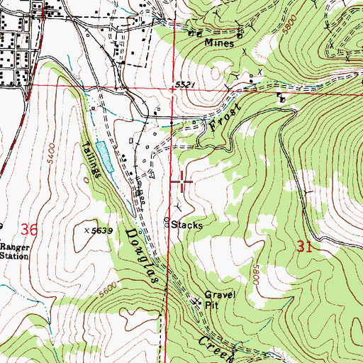 Topographic Map of Cliff Gulch Mine, MT