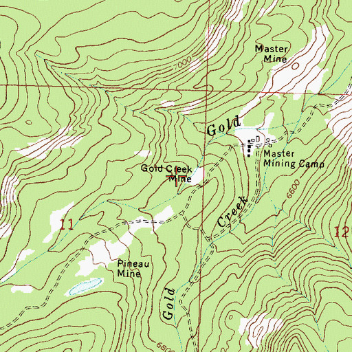 Topographic Map of Gold Creek Placer Mine, MT