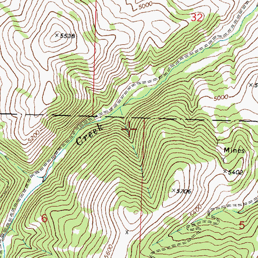 Topographic Map of Hattie Mine, MT