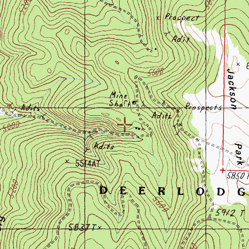 Topographic Map of SE Section 14 Mine, MT